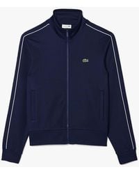 Lacoste - Paris Piqué Track Jacket Met Rits In Blauw - Lyst