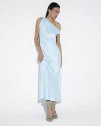 River Island - Maxi Dress Satin One Shoulder - Lyst