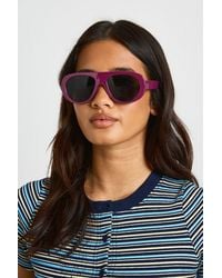 Boohoo - Plum Oversized Aviator Sunglasses - Lyst