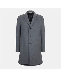 BOSS - Hyde Solid Patterned Over Coat With Chest And Front Pocket - Lyst