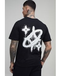 BoohooMAN - Tall Regular Graffiti Star Print T-Shirt Cotton - Lyst