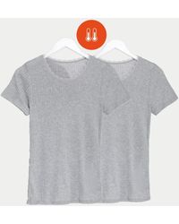 Marks & Spencer - 2 Pack Thermal Pointelle Short Sleeve Tops - Lyst