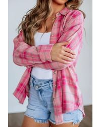 Azura Exchange - Geruite Lange Mouwen Shirt - Lyst