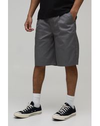 BoohooMAN - Relaxed Fit Pleat Front Work 365 Jort - Lyst