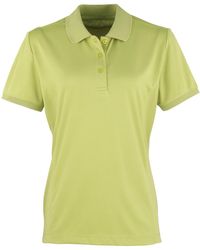 PREMIER - Ladies Coolchecker Short Sleeve Pique Polo T-Shirt (Lime) - Lyst