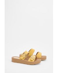 Oasis - Annalysee Faux Suede Open Toe Footbed Sandals - Lyst