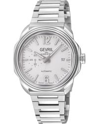 Gevril - Roosevelt Swiss Made Automatic, Sa110 Checker Pattern Dial Stainless Steel Watch - Lyst