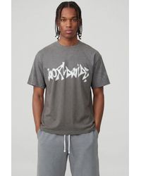 BoohooMAN - Oversized Worldwide Graffiti Print Spray Wash T-Shirt Cotton - Lyst