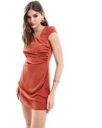 ASOS - Asymmetric Neckline Mini Dress - Lyst