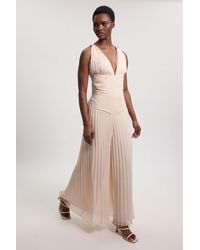 Karen Millen - Crinkle Cross Back Georgette Woven Jumpsuit - Lyst