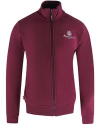 Aquascutum - Active Zip Up Burgundy Sweatshirt - Lyst
