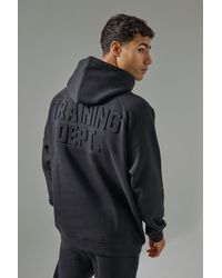 BoohooMAN - Training Dept Embossed Oversized Hoodie - Lyst