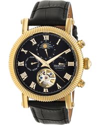 Heritor - Winston Semi-Skeleton Leather-Band Watch - Lyst