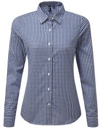 PREMIER - Ladies Maxton Gingham Long-Sleeved Shirt - Lyst