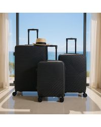 Infinity Leather - Hardshell Suitcase Robust 8 Wheel Cabin Luggage Case Bag Set Abs - Lyst