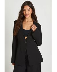 Boohoo - Asymmetric Front Oversized Blazer - Lyst
