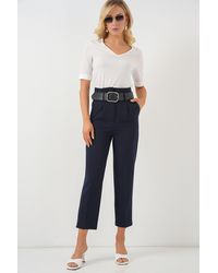 Bigdart - Ankle Length Straight Pants With Bow - Lyst