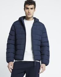 River Island - Padded Jacket Regular Fit Hooded - Lyst