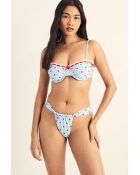 Nasty Gal - Polka Dot Ribbon Trim Underwire Ruched Bikini Set - Lyst