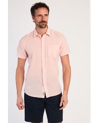 Tokyo Laundry - Linen Blend Short Sleeve Button-Up Shirt With Chest Pocket - Lyst