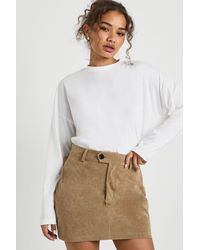 Boohoo - Faux Suede Mini Skirt - Lyst
