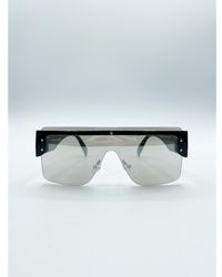 SVNX - Oversized Flat Top Sunglasses With Mirrored Lens - Lyst