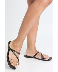 Boohoo - Trim Toe Post Sandals - Lyst