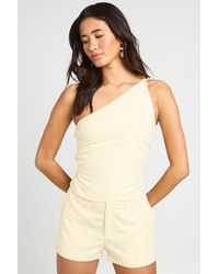 Boohoo - Peached One Shoulder Tie Back Top - Lyst