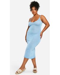 Boohoo - Plus Glitter Knitted Backless Midaxi Dress - Lyst