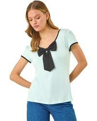 Roman - Bow Front Stretch Top - Lyst
