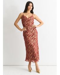 Gini London - Viscose Animal Jacquard Cowl Midi Dress - Lyst