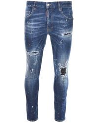 DSquared² - Skater Jean Destroyed Reinforced Paint Splash Effect Jeans Cotton - Lyst