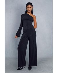 MissPap - Ribbed Flare One Sleeve Trouser Co-Ord - Lyst