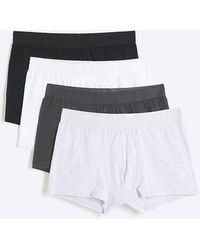 River Island - Trunks 4 Pack Cotton Stretch Ri - Lyst