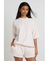 Boohoo - Washed Oversized T-Shirt And Short Set - Lyst