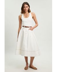 Karen Millen - Denim Full Midi Skirt - Lyst