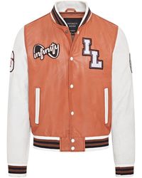 Infinity Leather - Baseball Letterman Bomber Jacket - Lyst