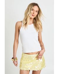 Boohoo - Petite Matte Mixed Sequin Mini Skirt - Lyst