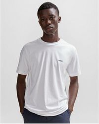 BOSS - Boss Tee Stretch Cotton T-Shirt With Contrast Logo Nos - Lyst