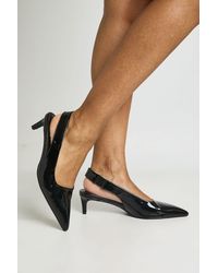 Boohoo - Wide Fit Patent Slingback Low Court Shoes - Lyst