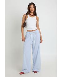 Boohoo - Tall Contrast Drawcord Wide Leg Trousers - Lyst