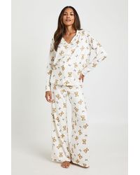 Boohoo - Maternity Bears And Bows Print Long Sleeve Shirt & Trouser Pyjama Set - Lyst
