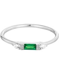 SEOL + GOLD - Sterling Emerald Cz Baguette Ring - Lyst