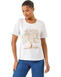 Roman - Foil Foliage Print T-Shirt - Lyst