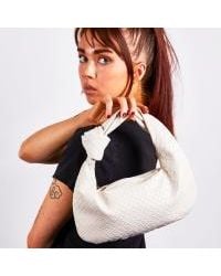 SVNX - Woven Pu Leather Grab Bag With Knotted Strap Detail - Lyst