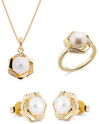 Orphelia - 'Aliva' 925 Sterling Set: Necklace + Earrings + Ring - Lyst