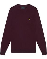 Lyle & Scott - Crew Neck Rich Burgundy Pull Over Jumper - Lyst