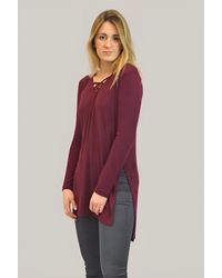 Secret Label - Lattice V Neck Tunic Top Dress - Lyst