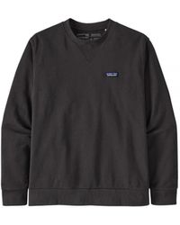 Patagonia - Ink Black Regenerative Organic Crewneck Sweatshirt Cotton - Lyst