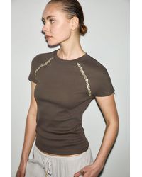 Grimelange - Slim Fit Ribbed Crew Neck T-Shirt - Lyst